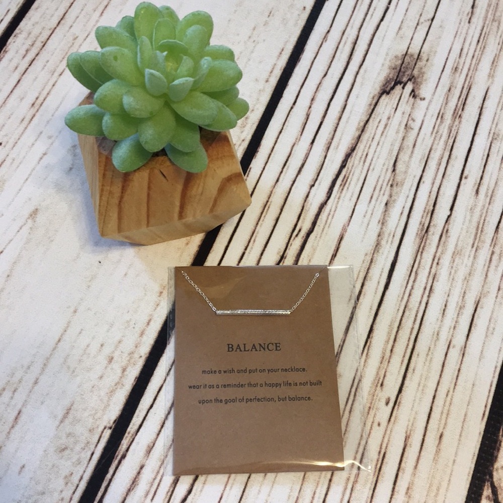 🌹Straight silver tone bar alloy pendant. NWT - Picture 6 of 6